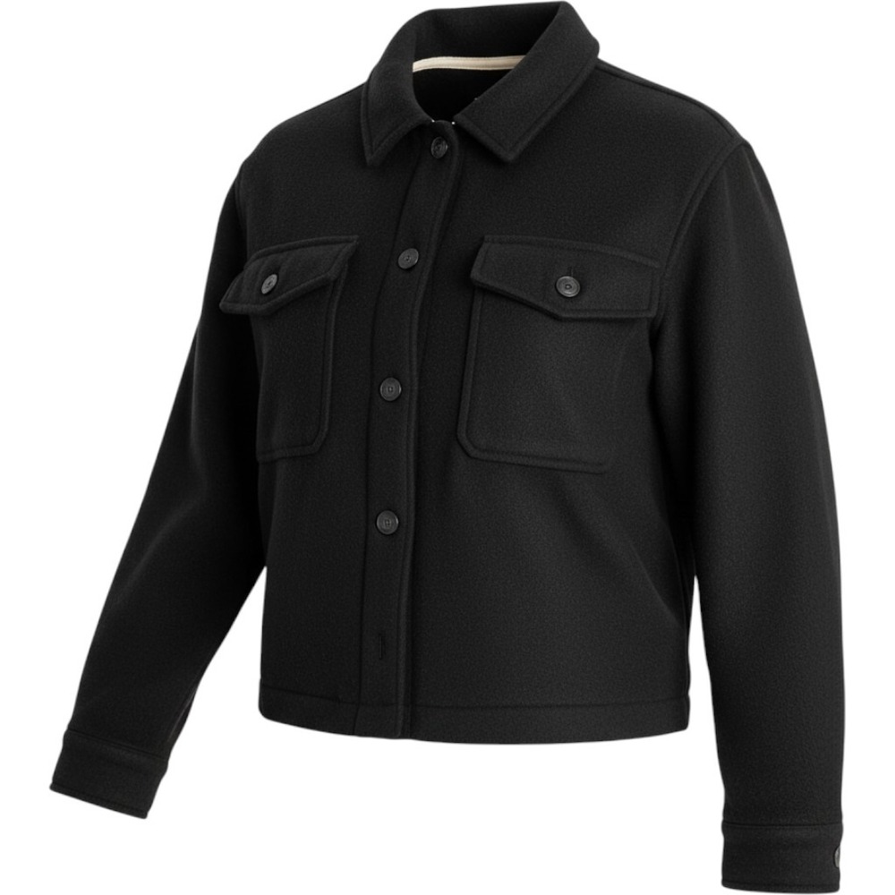 Altard State Black Fleece Shacket Button Front Jacket XS Cropped Fall Fleece
